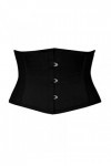 Corset Waspie en coton avec baleines en acier pour femme, Noir , 4XL