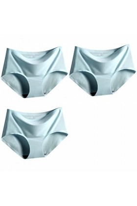 CHEFRU Culotte 3Pcs Sexy Femmes Paulues Ice Silk sous-Vêtements sous-Vêtements Lingerie Briess Briefes Briefs De Grande Taill