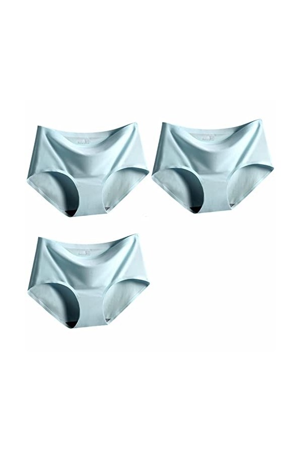 CHEFRU Culotte 3Pcs Sexy Femmes Paulues Ice Silk sous-Vêtements sous-Vêtements Lingerie Briess Briefes Briefs De Grande Taill