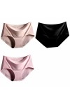 CHEFRU Culotte 3Pcs Sexy Femmes Paulues Ice Silk sous-Vêtements sous-Vêtements Lingerie Briess Briefes Briefs De Grande Taill
