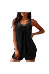 Tankini pour femme - Avec short de bain - Dos nu - Maillot de bain 2 pièces - Maillot de bain bikini pour femme - Ensemble tr