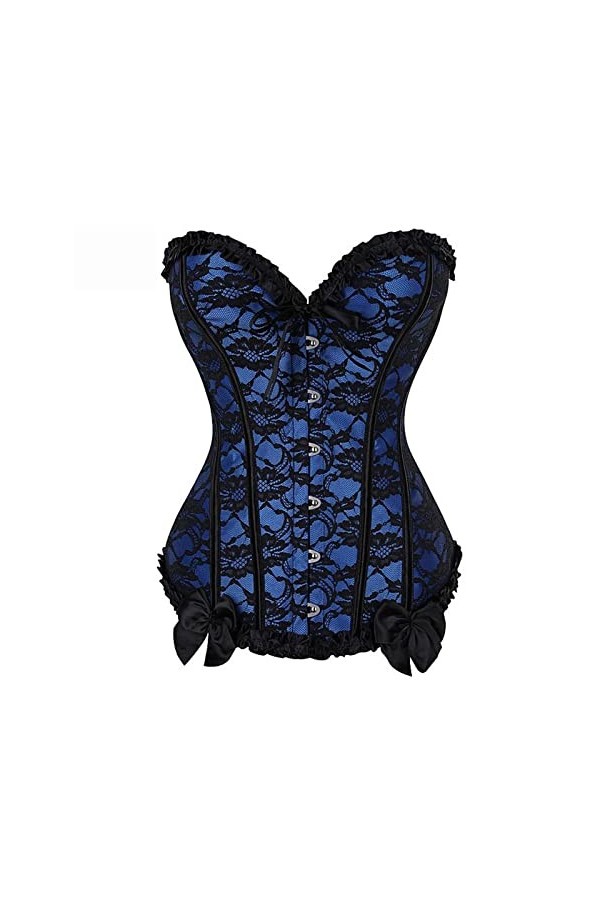 YUANYUAN520 Femmes Sexy Dentelle Rouge Bustier Femme Élastique os Supérieur Steam Punk Plus Taille Corset Top for Femmes Club