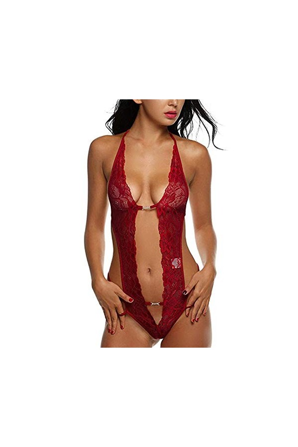 Bas de Corps en Dentelle pour Femmes Lingerie Sexy Babydoll Pyjama Sexy Girly Dentelle Lingerie Sexy Dames Costume Une pièce 
