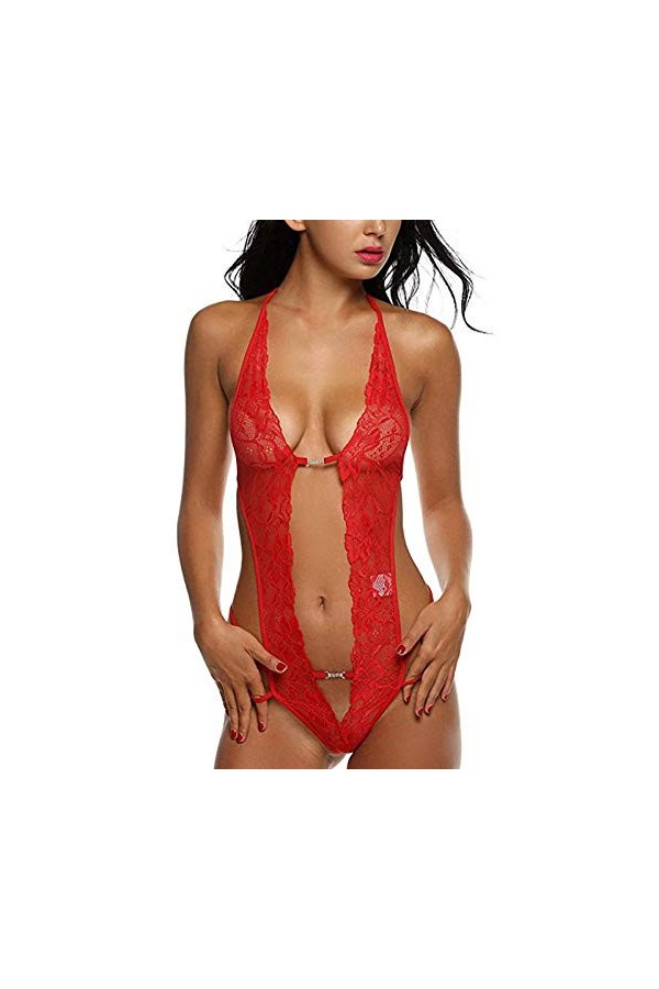 Bas de Corps en Dentelle pour Femmes Lingerie Sexy Babydoll Pyjama Sexy Girly Dentelle Lingerie Sexy Dames Costume Une pièce 
