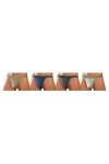 sesto senso Homme String Sexy Thong Coton Lot de 1-4 Pack Tanga Slips S 4 Pack - Beige Foncé Bleu Graphite Beige