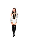 KHDS Black Nun Mini Robe Ensemble Split Rôle Play Nun Costumes Femmes Sexy Shows Cosplay Uniforme Temptation Nun Halloween Co