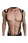 Mengsiy Bretelles en cuir Punk pour hommes, bretelles de poitrine, ceinture de Bondage, Lingerie Sexy, accessoires pour le co