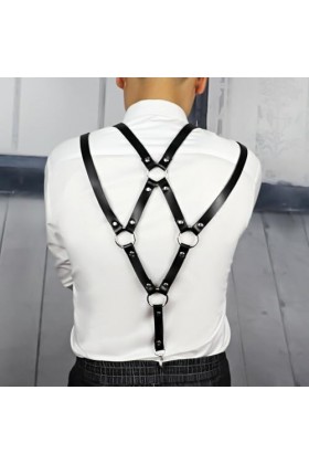 Mengsiy Bretelles en cuir Punk pour hommes, bretelles de poitrine, ceinture de Bondage, Lingerie Sexy, accessoires pour le co