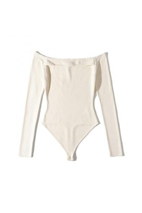 CHOUBAGUAI Tenues dautomne Femmes Sexy Tops Body Noir Femme Manches Longues Une-Pièce Hors Épaule Combinaisons pour Femmes é