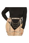 BYDHSS Porte-jarretelles punk pour femmes, grande taille, lanières, cuisse, harnais creux, chaîne de corps, jarretelles pour 
