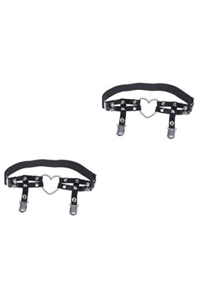 GALPADA 2 Pièces Cuissardes Coeur en Cuir Anneau De Cuisse Punk Coeur Cuisse Jarretière Jarretelles Ceinture Cuissarde Faisce