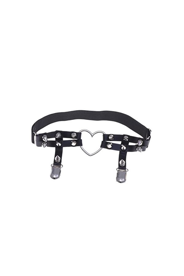 GALPADA 2 Pièces Cuissardes Coeur en Cuir Anneau De Cuisse Punk Coeur Cuisse Jarretière Jarretelles Ceinture Cuissarde Faisce