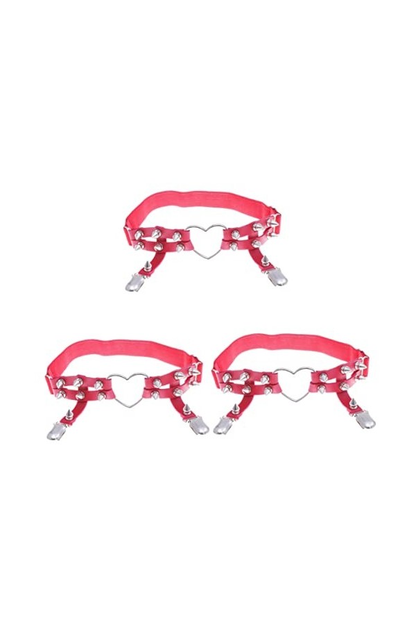 GALPADA 2 Pièces Cuissardes Coeur en Cuir Anneau De Cuisse Punk Coeur Cuisse Jarretière Jarretelles Ceinture Cuissarde Faisce