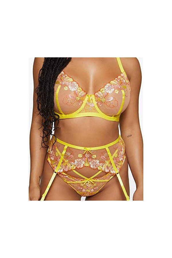 Five Domains Ensemble de sous-vêtements Lingerie for Femmes col en V Profond Une pièce Dentelle Dentelle Femmes Sexy Ensemble