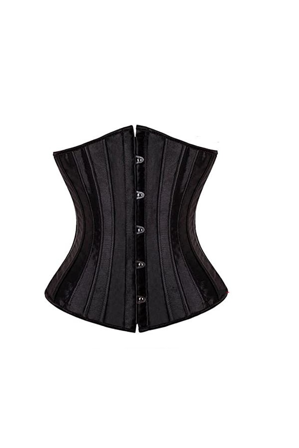 Underbust Corset Noir Femme Ceinture Plus Taille Haut Short Steel Boned Slimming Waist Corsets pour Femmes Body Shapewear