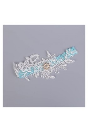 COLIFAS Accessoires de Mariage jarretière pour Femme Ceinture de Jambe de mariée en Dentelle Couleur : Bleu Bleu , Cadeaux
