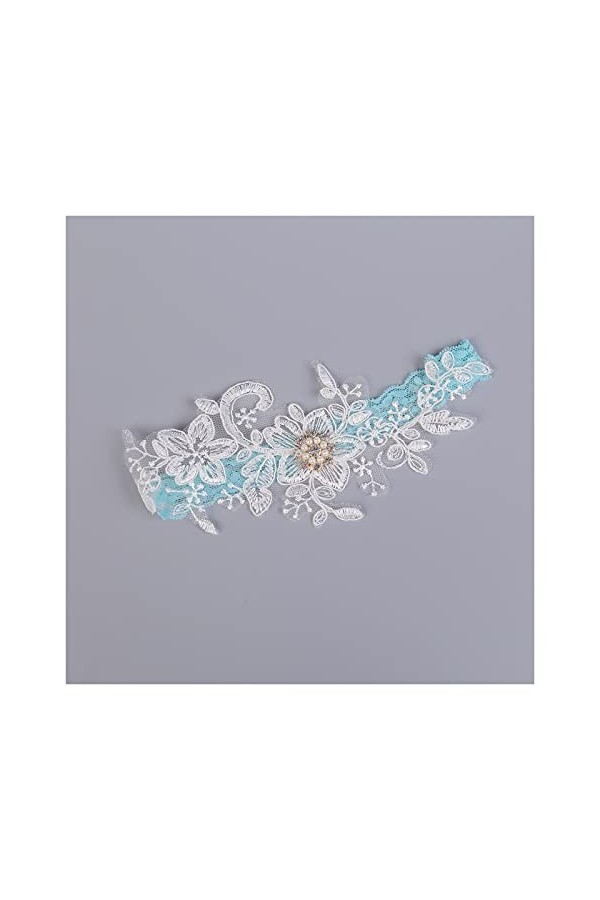 COLIFAS Accessoires de Mariage jarretière pour Femme Ceinture de Jambe de mariée en Dentelle Couleur : Bleu Bleu , Cadeaux