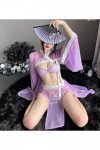 SINROYEE Costume de jeu de rôle asiatique sexy pour femme - Costume de cosplay Hanfu Cheongsam - Lingerie Anime 89 Violet 