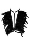 N/A/A Lingerie avec plumes et ceinture de poitrine - Costume de danse sexy - Grande taille - Style punk gothique - Pour homme