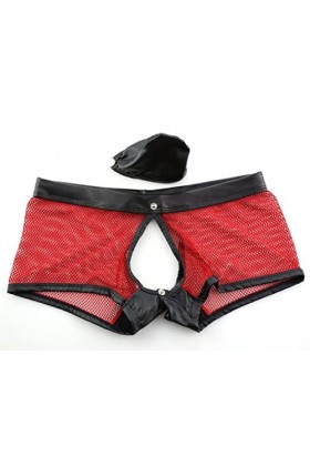 Culotte Sous-vêtements en résille pour homme - Boxer sexy - Ouverture dans le dos - Détachable - Taille S - Jaune