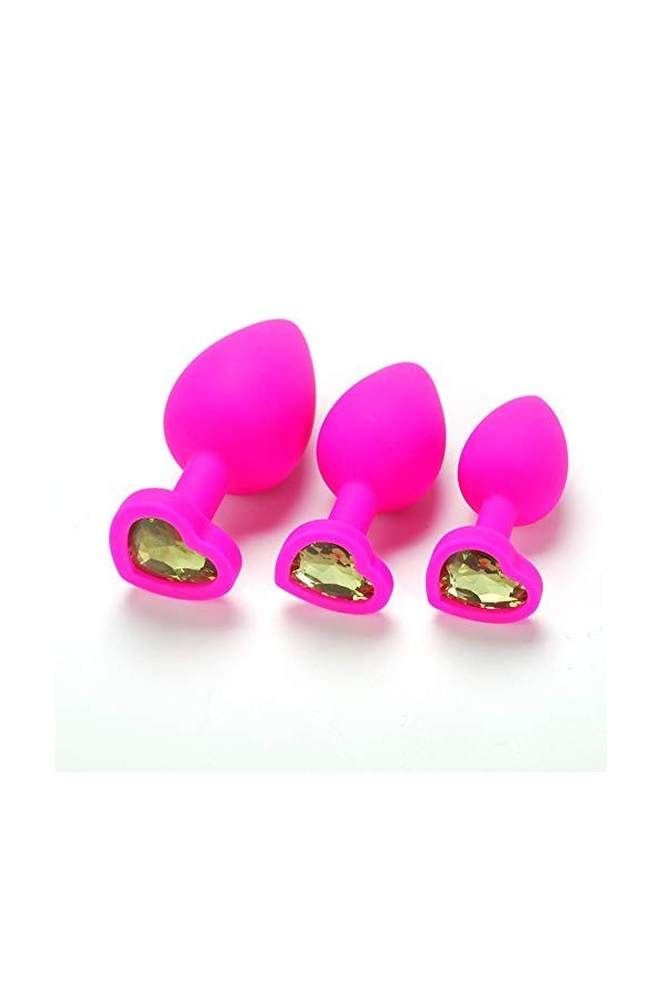 YUEGOO ???? ???? ???? Set Plúg ?N?L Silicøne Førm?Teur ?N?L ?Rrière Cøur ?Nus Plúg Pøur Hømmes Femmes Début?Nts Plúg Ànâlé Di