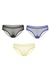 MULANY Femme Slips 3 pièces/Paquet Dentelle Culotte Transparente Slips for Femmes Sexy Dames sous-vêtements sans Couture Tail