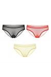 MULANY Femme Slips 3 pièces/Paquet Dentelle Culotte Transparente Slips for Femmes Sexy Dames sous-vêtements sans Couture Tail