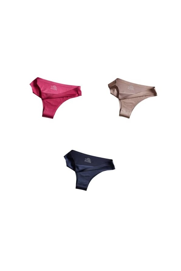 Culotte Femme sans Couture 3/6 pièces Culottes Femmes Glace Soie sans Couture Taille Basse Sexy Une pièce Grande Taille Dames