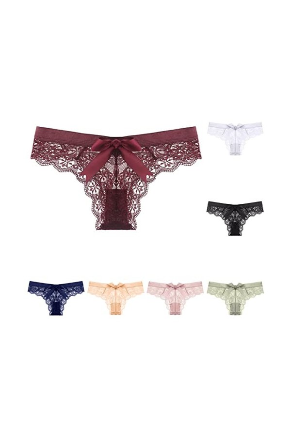 Culotte Menstruelle 3/5/7 pièces Tentation Transparent Creux Sexy Dentelle String Femmes Taille Basse Dames Slips Filles T Pa