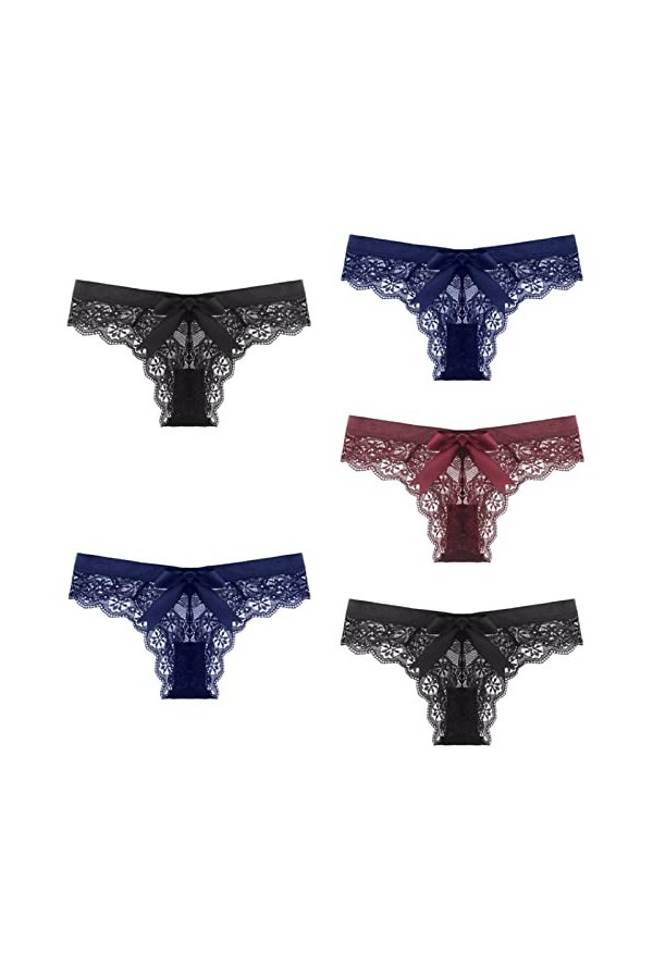 Culotte Menstruelle 3/5/7 pièces Tentation Transparent Creux Sexy Dentelle String Femmes Taille Basse Dames Slips Filles T Pa