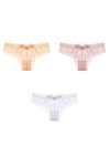Shorties 3/5/7 pièces Sexy Dentelle String Femmes Transparent Creux Sexy Sport Taille Basse sans Couture Dames Slips avec nœu