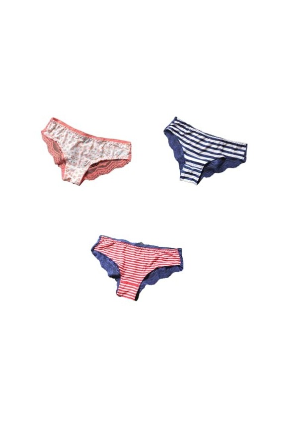 Strings et Tangas Femme 3/5/7PCS Sexy Glace Soie Impression Triangle Taille Basse Culotte Dames Creux Respirant Arc Ruban Rub