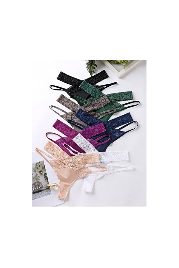 Culotte Femme Coton 3/5/7 pièces Haute Croix Dentelle Bord Glace Soie sans Couture Dames Culottes Grande Taille Taille Basse 