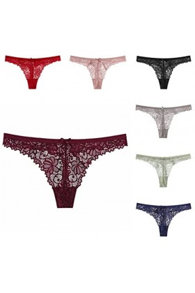 Culotte Femme 3/5/7 pièces Creux Transparent Tentation Dames String Sexy Dentelle Taille Basse T Pantalon Coton Entrejambe Da