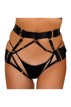 HELLORSOON Femme Pyjama Sexy Lingerie Résille Coquin Soutien-Gorge Push-Up Maille Transparente Volants sensuels Ensemble de L