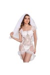 JINZIJINYU Érotique Nuisette Babydolls Sous Vêtements De Mariée Sexy Perspective Tentation Costume Sexy En Maille De Dentelle