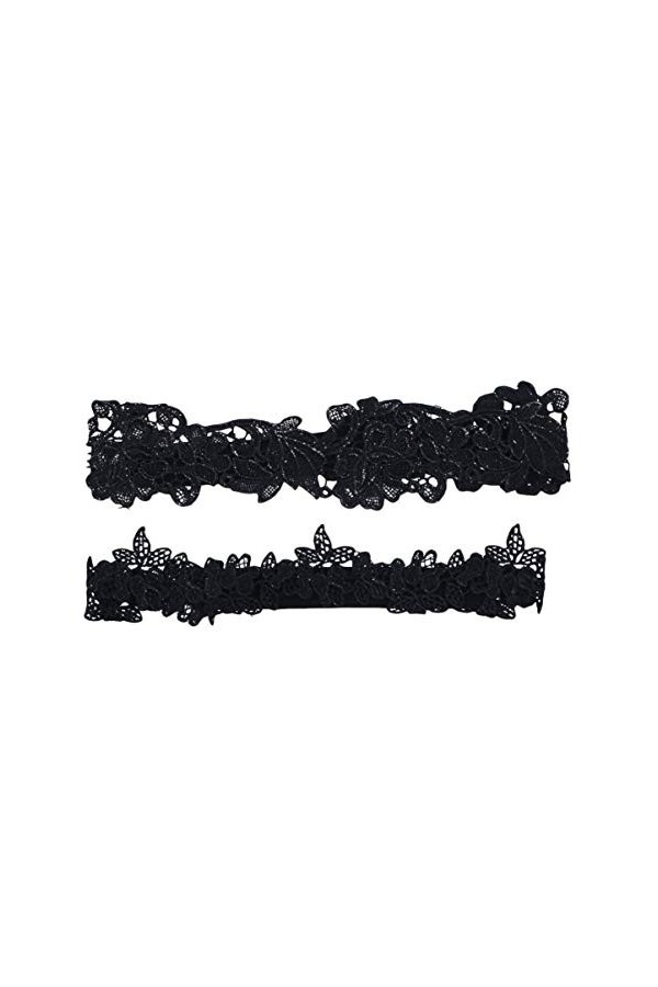 Berrysun Ceinture Femme 2 pièces Jarretelles de mariée Ensemble Dentelle jarretière mariée Cuisse Anneau Design Floral for Le