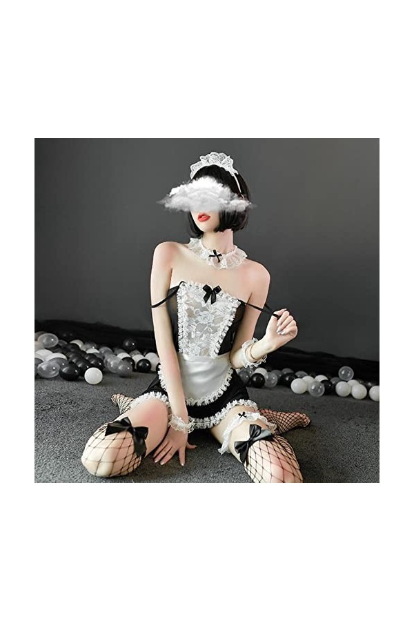 NA ZCLS Femmes Sexy Lingerie Tablier Maid Dress Cosplay Costume Servant Hot Babydoll Robe Uniforme Érotique Jeu de Rôle Exoti