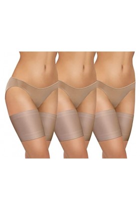 sesto senso 3 Paires Bandes de Cuisses Protège-Cuisse Elastiques Antidérapant Silicone Bande Lisses Sabia Chair 80-85 3XL