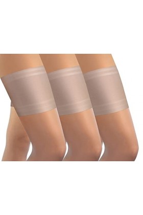 sesto senso 3 Paires Bandes de Cuisses Protège-Cuisse Elastiques Antidérapant Silicone Bande Lisses Sabia Chair 80-85 3XL