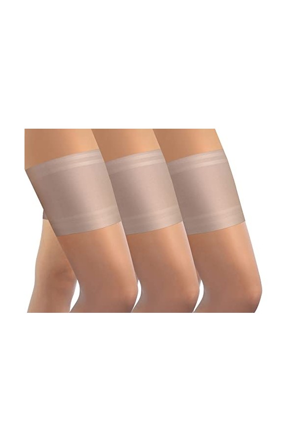 sesto senso 3 Paires Bandes de Cuisses Protège-Cuisse Elastiques Antidérapant Silicone Bande Lisses Sabia Chair 80-85 3XL