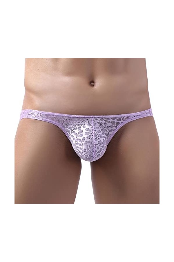 Culotte Sous-vêtements sexy et respirant pour homme Taille basse pour homme Violet Taille M