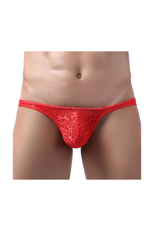 Culotte Sous-vêtements sexy et respirant pour homme - Taille basse - Taille basse - Taille XL - Rouge
