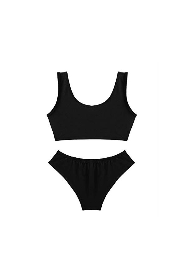 YIJIAN Femmes Lingerie Set Costume De Deep U Col Vest sans Manches Top avec Mini-mémoire Color : Black, Size : L 