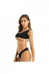 YIJIAN Femmes Lingerie Set Costume De Deep U Col Vest sans Manches Top avec Mini-mémoire Color : Black, Size : L 