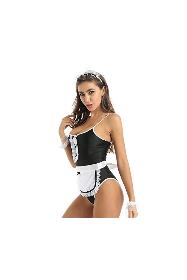 Yijian Ensemble de lingerie 4 pièces pour femme Couleur : noir Taille unique