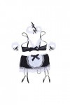 YIJIAN 5pcs Femmes Lingerie Ensembles Maid Cosplay Cosplay Jupe à String G-String Bra G-String Color : White Black, Size : O