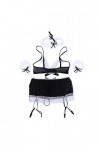 YIJIAN 5pcs Femmes Lingerie Ensembles Maid Cosplay Cosplay Jupe à String G-String Bra G-String Color : White Black, Size : O