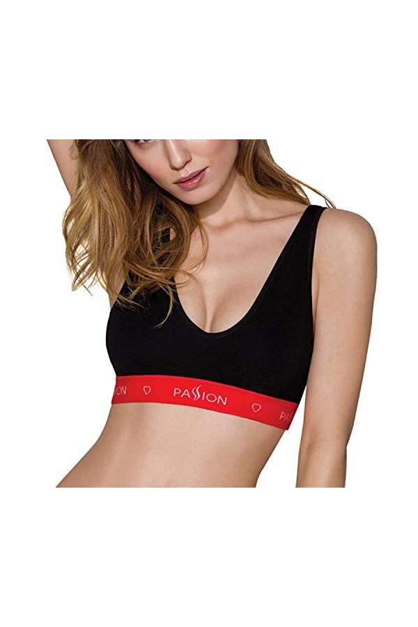 Passion Soutien-Gorge De Sport PS003 - Fabriqué en UE, Noir,L
