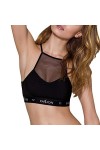 Passion Soutien-Gorge De Sport PS006 - Fabriqué en UE, Noir,S